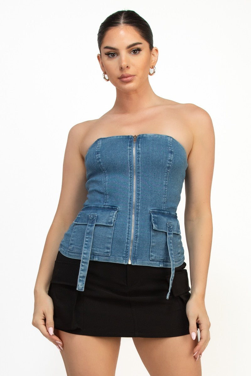 denim crop top