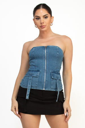 denim crop top
