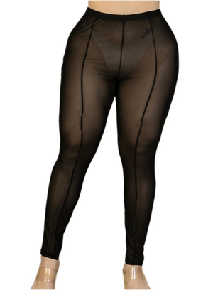 Plus sheer leggings