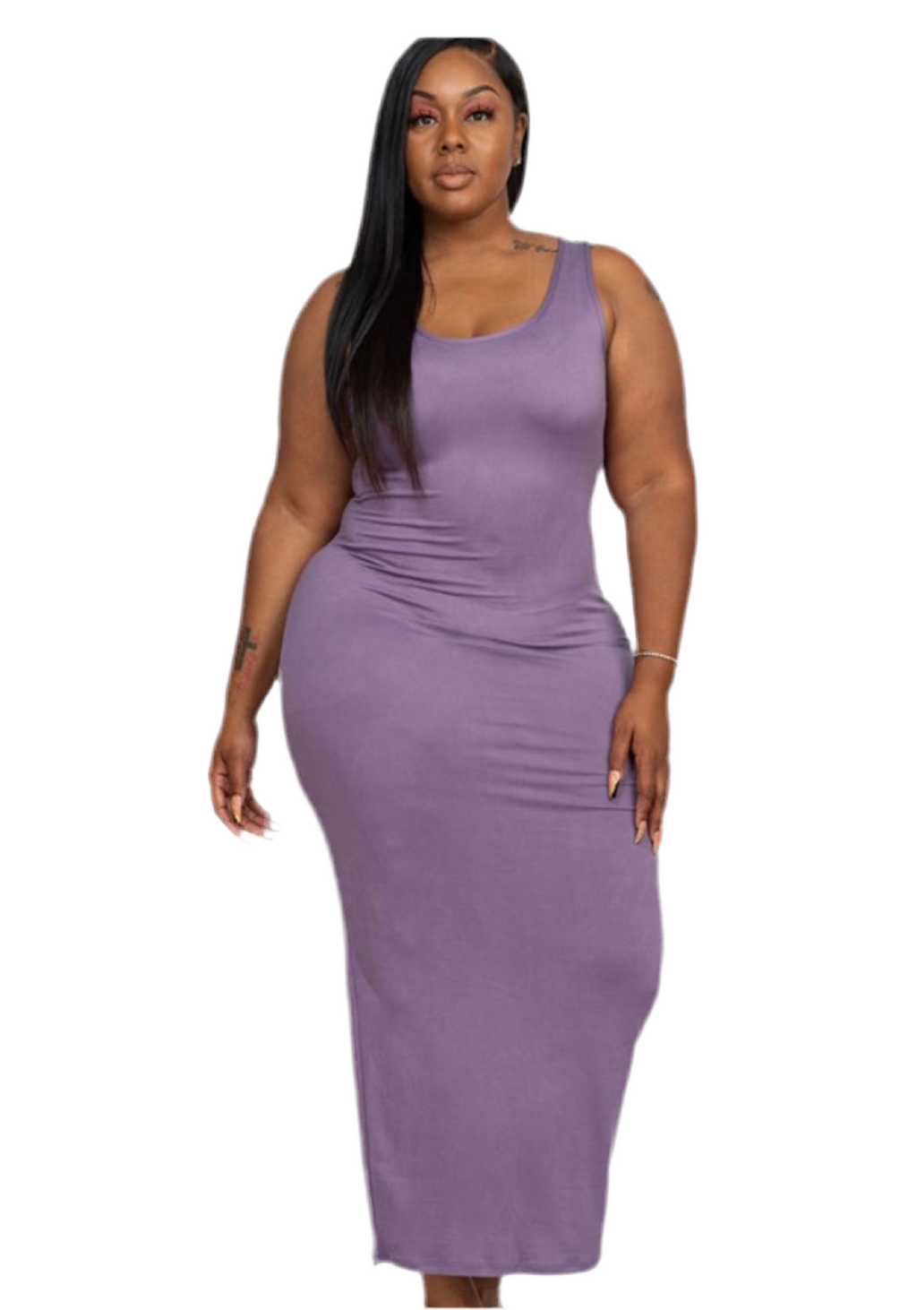 Plus purple maxi dress