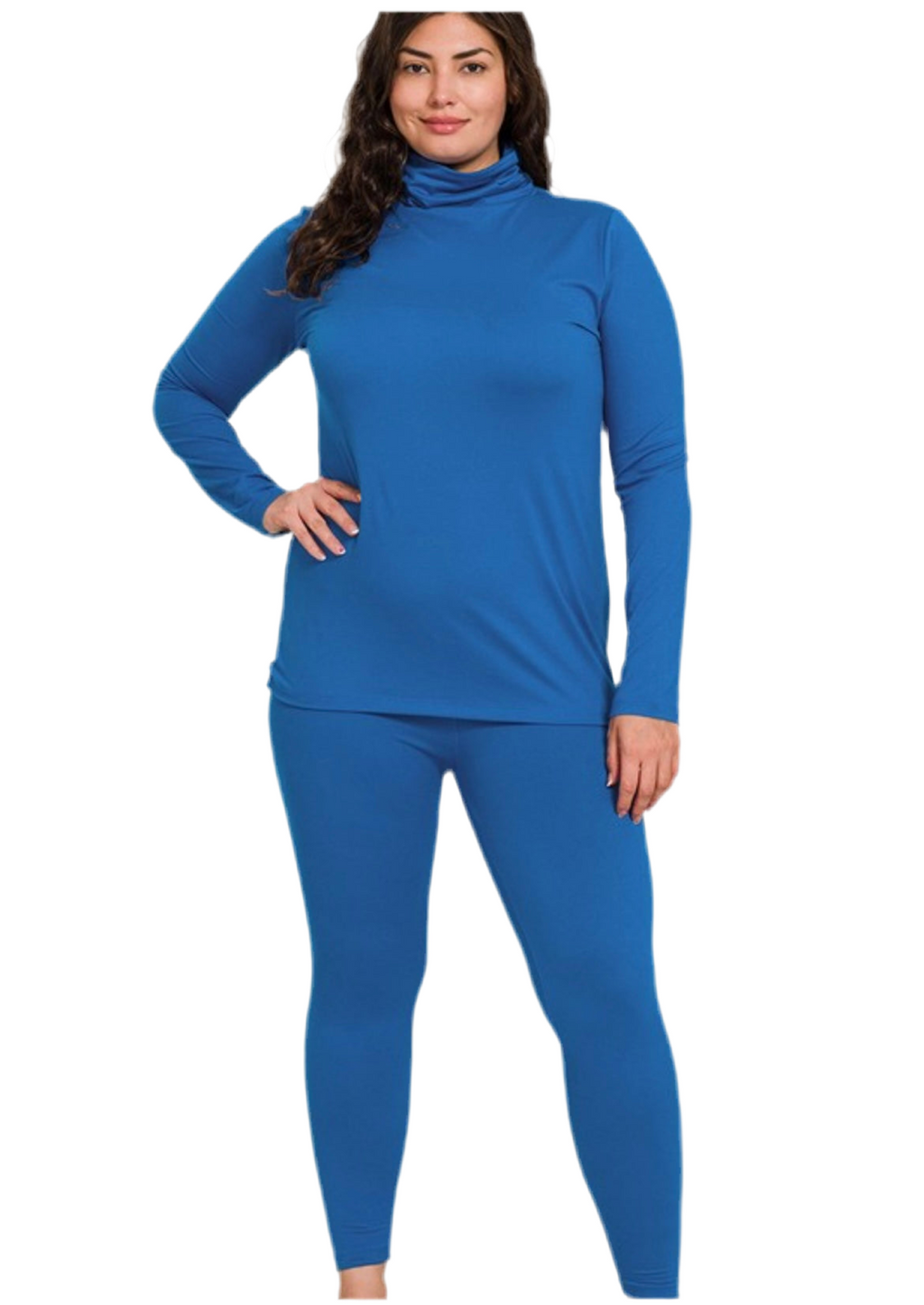 Plus Turtleneck Baesic set in classic blue