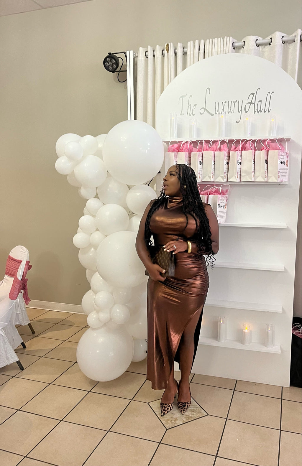 Matrix dress in brown plus size