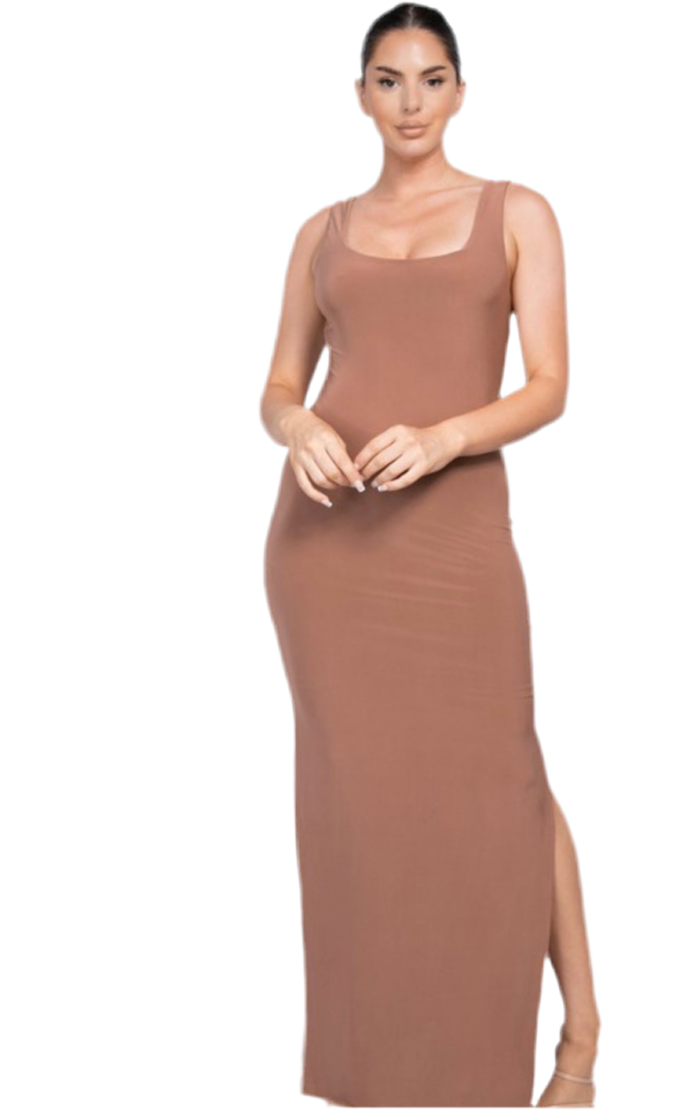 Mocha bae bodycon Maxi dress