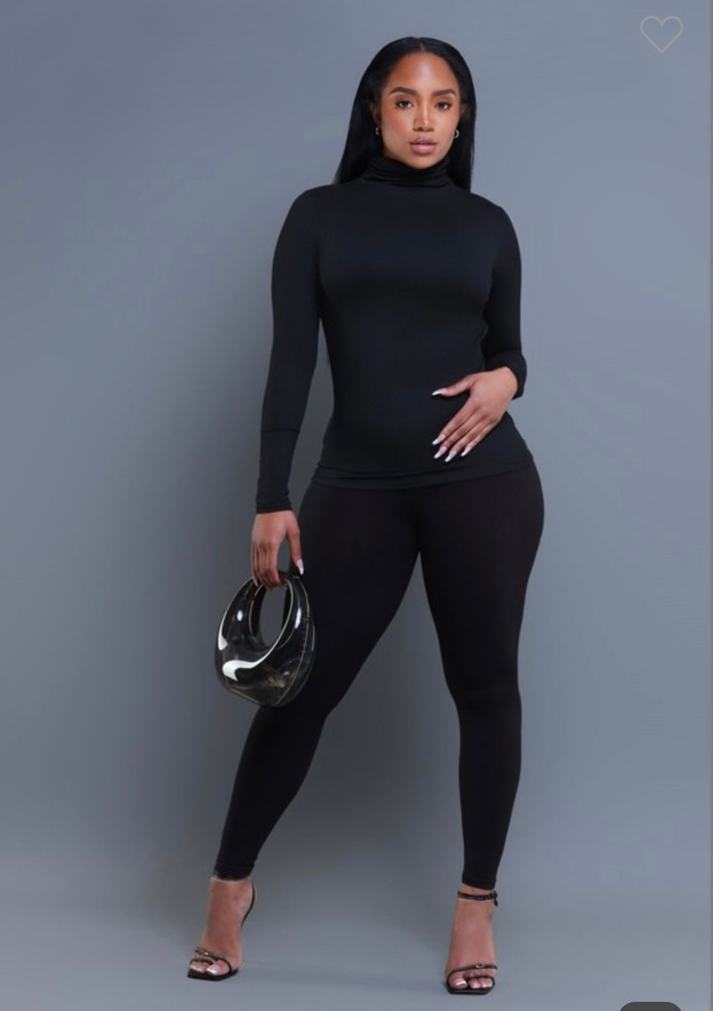 Baesic turtleneck set in black
