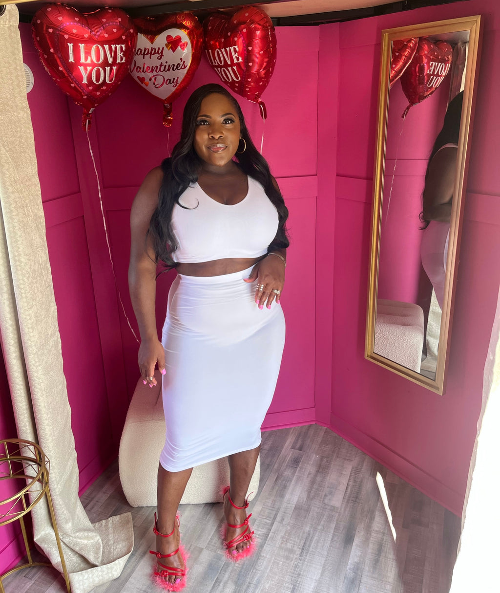 Blanco skirt set
