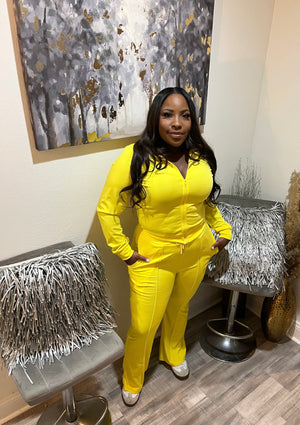 Yellow jogging suit