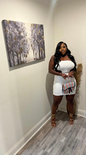 Nancy tube dress in white