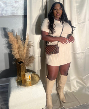 Tennis bae set in khaki