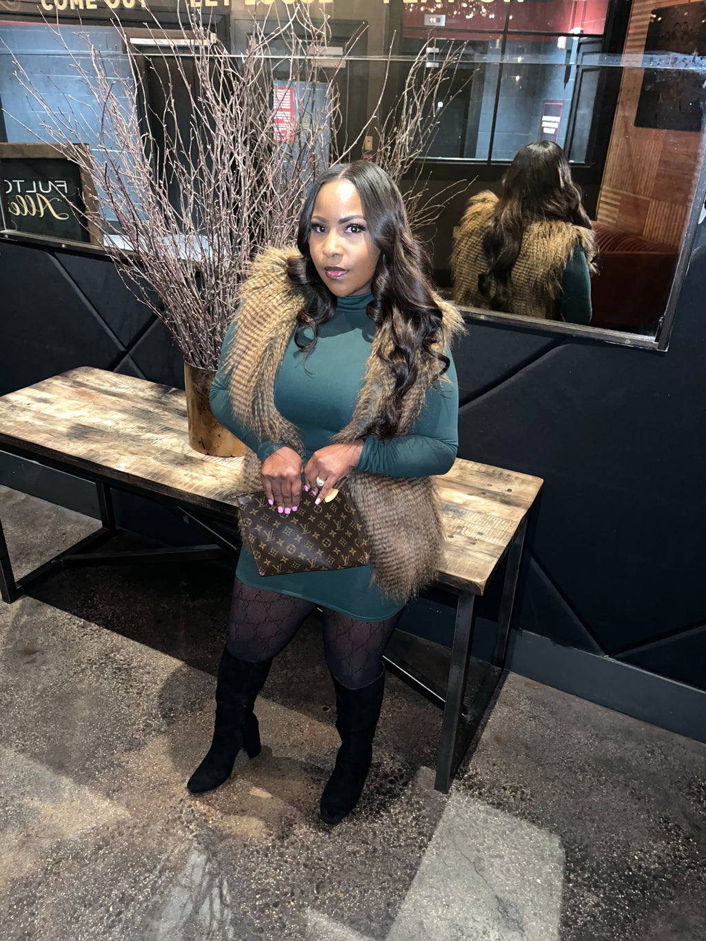 Baesic bodycon dress in green
