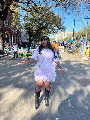 Flirty feathers dress