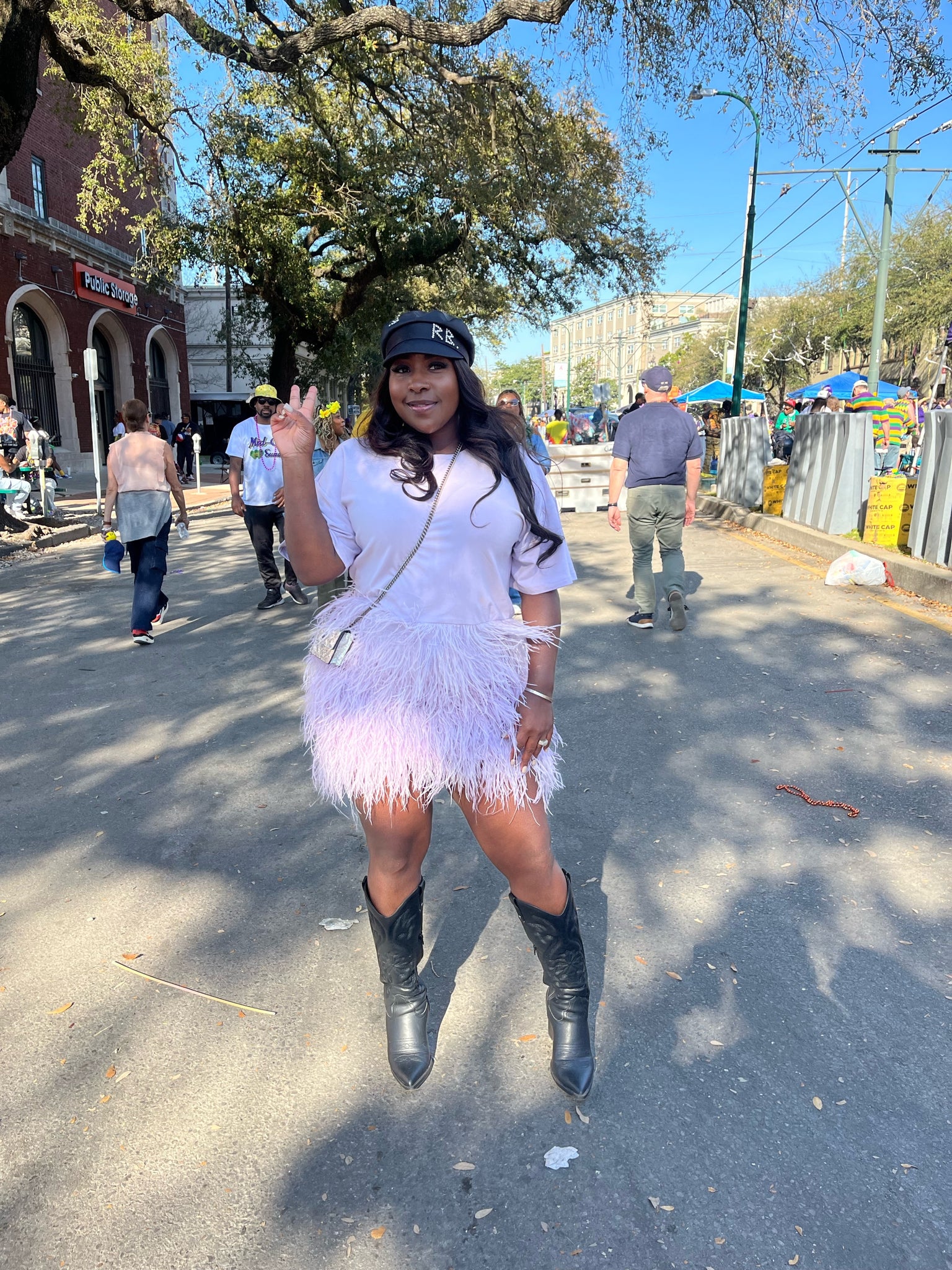 Flirty feathers dress