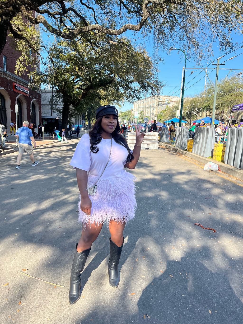 Flirty feathers dress