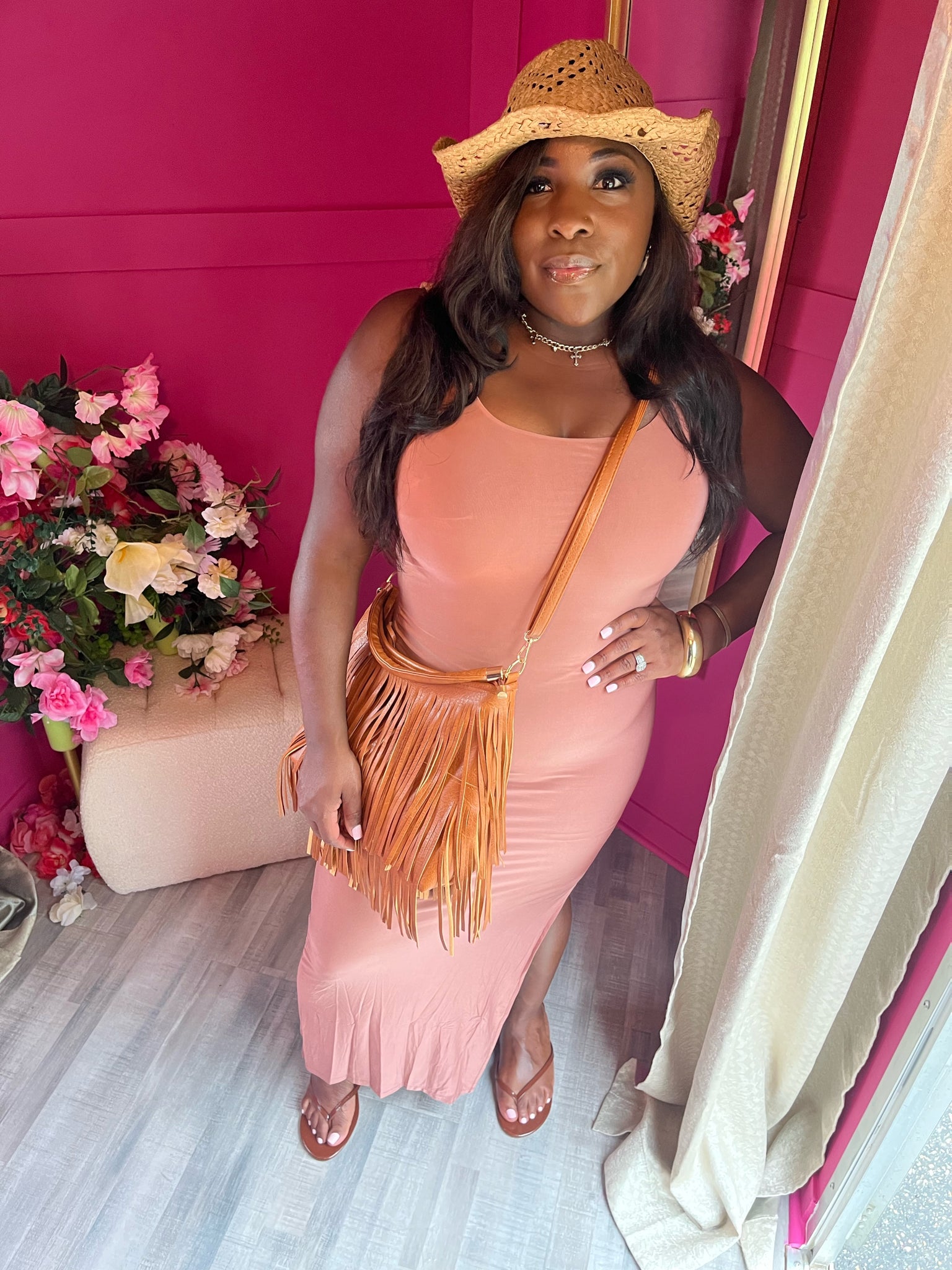 Mocha bae bodycon Maxi dress