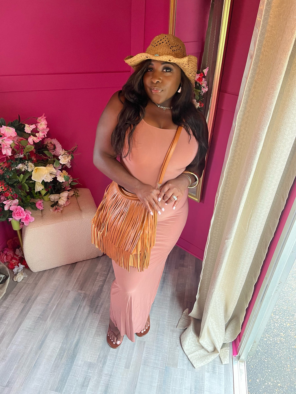 Mocha bae bodycon Maxi dress