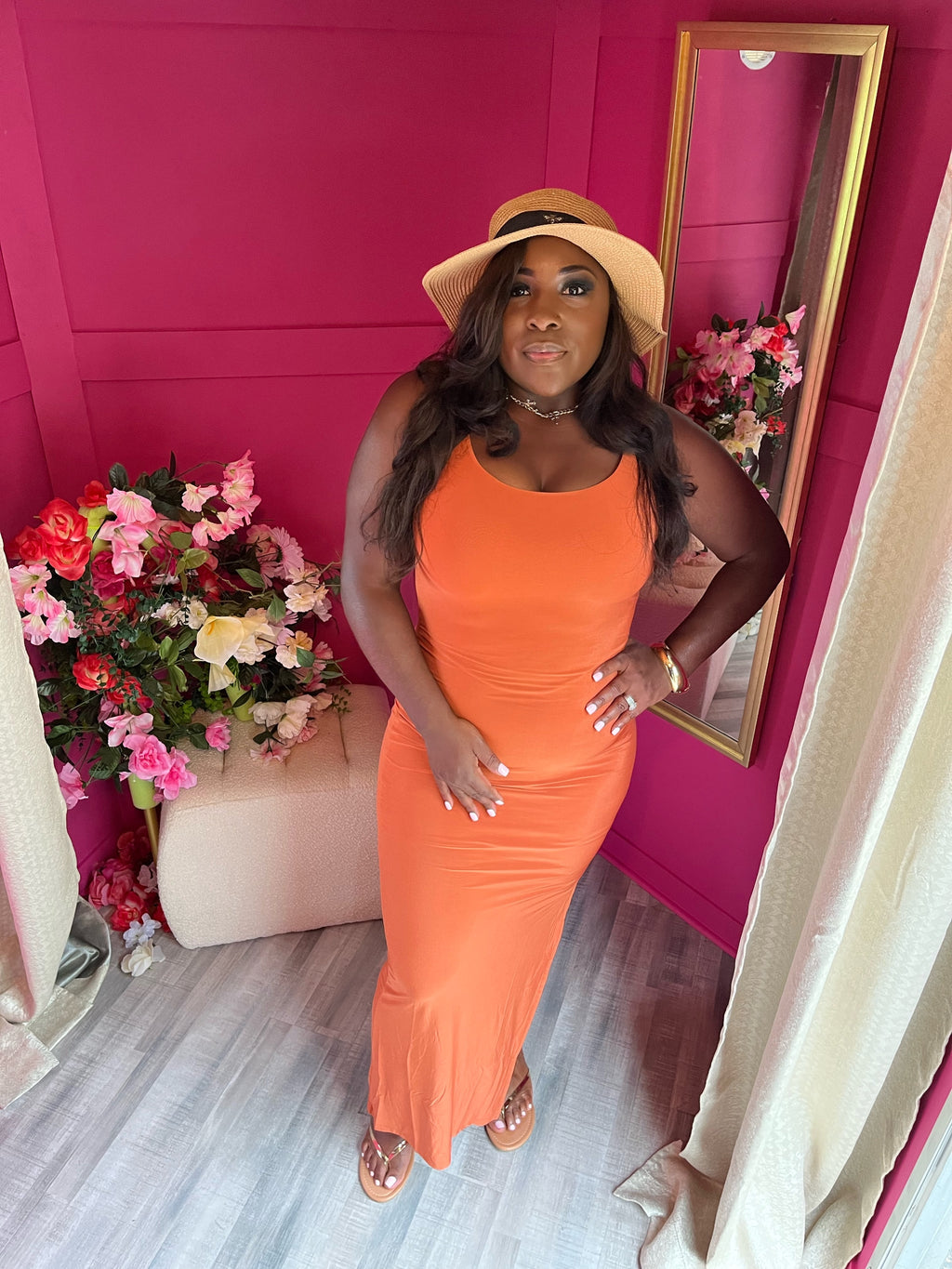 Orange maxi dress