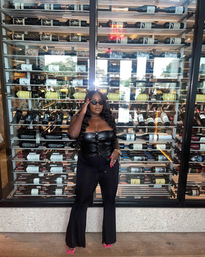 Faux leather tube top