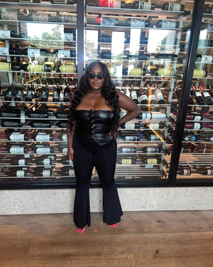 Faux leather tube top