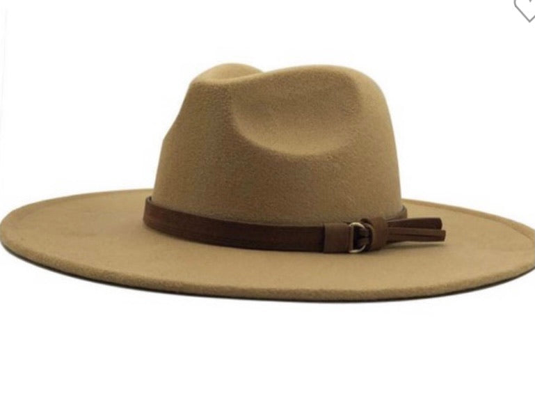 Light khaki wide brim dandy hat