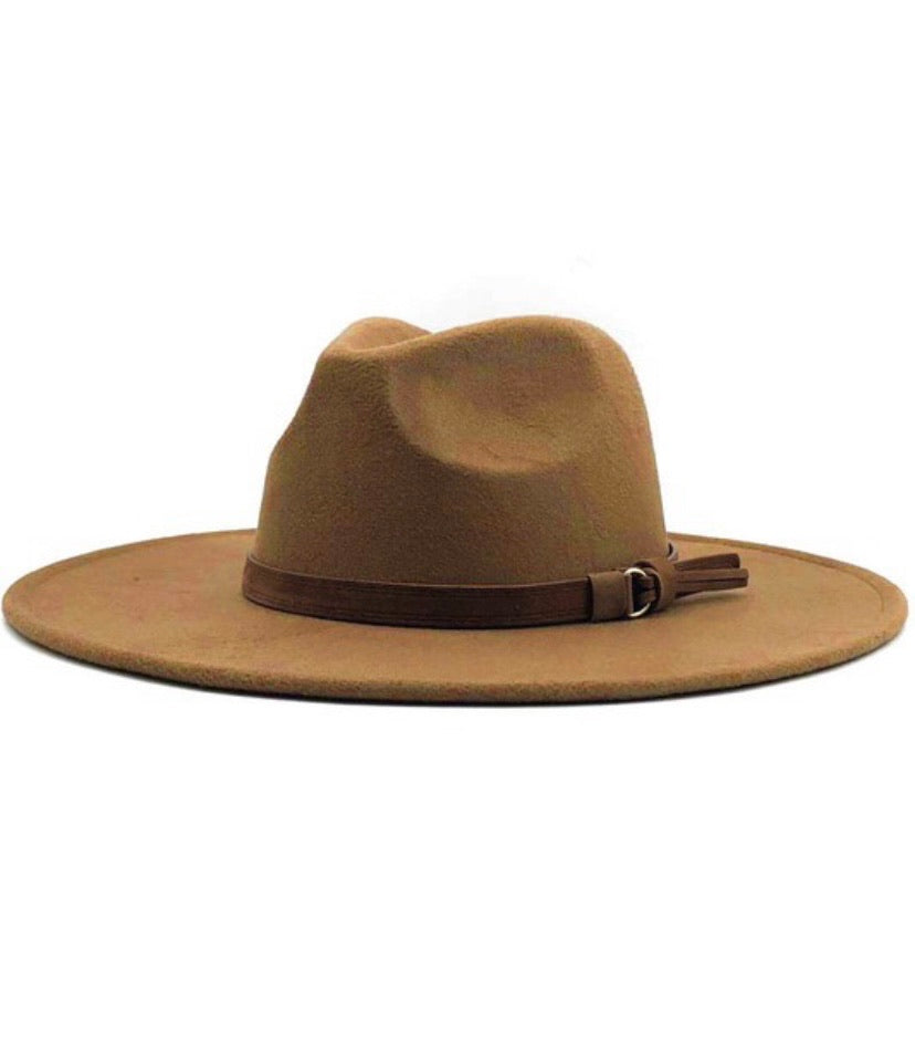 Dark khaki wide brim hat
